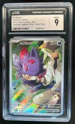 2023-25 Pokemon SV Black Star Promos N's Zorua #189 CGC 9 - Image 1