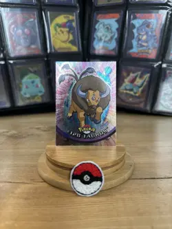 Pokemon topps 2000 Tauros #128 Silver HOLO TV Animation Series 3 BLUE LOGO - Image 1