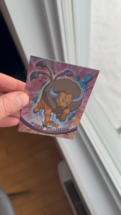 Pokemon topps 2000 Tauros #128 Silver HOLO TV Animation Series 3 BLUE LOGO - Image 2