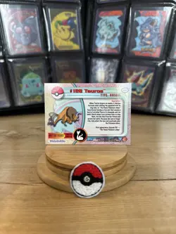 Pokemon topps 2000 Tauros #128 Silver HOLO TV Animation Series 3 BLUE LOGO - Image 3