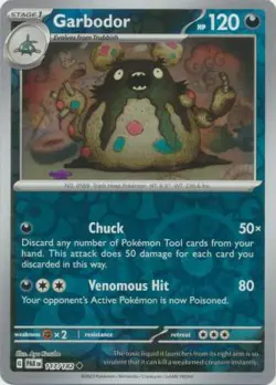 GARBODOR 117/182 PARADOX RIFT POKEMON (REVERSE HOLO, NM) - Image 1