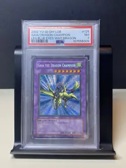 Yu-Gi-Oh! TCG Gaia The Dragon Champion LOB-125 Unlimited Secret Rare PSA 7 - Image 1
