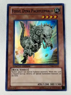 Fossil Dyna Pachycephalo CT08-EN012 LP Super Rare Holo Limited Edition Yugioh - Image 1