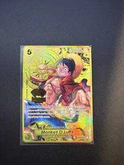 2023 ONE PIECE PROMO CARDS: GOLD MONKEY.D.LUFFY (ST13-015) JAP 2ND ANNIVERSARY - Image 1
