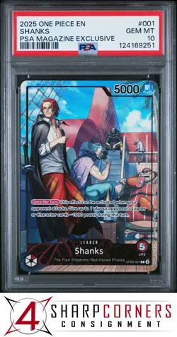 2025 ONE PIECE PROMOS PSA MAGAZINE EXCLUSIVE #001 SHANKS PSA 10 - Image 1