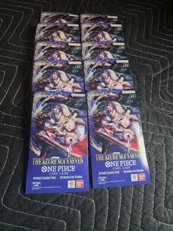 One Piece OP14 The Azure Sea’s Seven Sleeved Booster Pack Lot Of 10 - Image 1