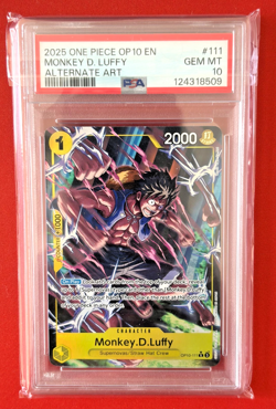 Monkey D. Luffy OP10-111 ENGLISH One Piece Royal Blood (Alt Art) - PSA 10 - Image 2