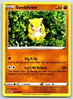 Sandshrew - Fusion Strike 131/264 Yuka Morii Pokemon 151 Card NM - Image 1