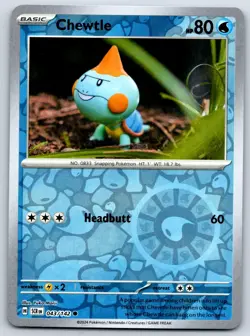 Chewtle - Reverse Holo - Stellar Crown Yuka Morii Pokemon Card NM - Image 1
