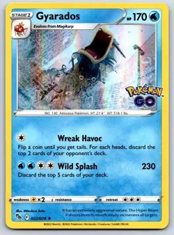 Gyarados - Holo Rare - Pokemon GO 022/078 Mitsuhiro Arita 151 Card NM - Image 1