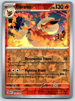 Flareon - Reverse Holo - Scarlet Violet 151 136/165 Pokemon Card NM - Image 1