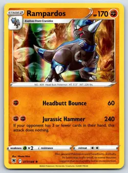 Rampardos - Holo Rare - Astral Radiance Pokemon Card NM - Image 1