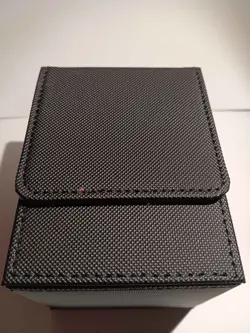 Magnetic Vertical Faux Leather Black and Purple Deck Box Holds 80 Cards Sleeved1 - Image 1