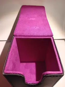 Magnetic Vertical Faux Leather Black and Purple Deck Box Holds 80 Cards Sleeved1 - Image 3