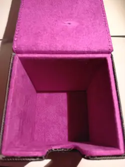 Magnetic Vertical Faux Leather Black and Purple Deck Box Holds 80 Cards Sleeved1 - Image 4