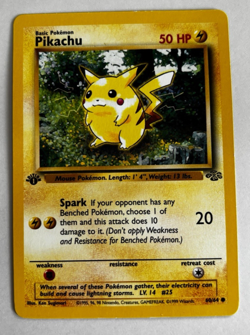 Pikachu 60/64 1st Edition Red Cheeks Jungle Set 1999 Pokemon TCG Card LP - Image 1
