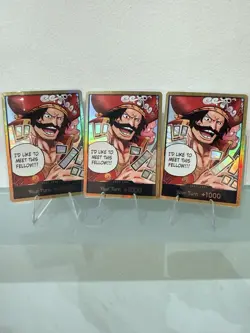 LOT OF 3 - One Piece OP13 EN Alternate Art Gold Don!! Card Gol.D.Roger 3x NM+ - Image 1