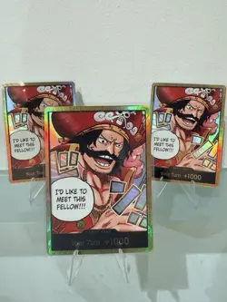 LOT OF 3 - One Piece OP13 EN Alternate Art Gold Don!! Card Gol.D.Roger 3x NM+ - Image 2