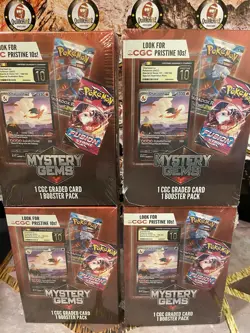 LOT 4🔥🔥Pokemon Mystery Gems 1 CGC Graded Card & 1 Booster Pack 2025 New Sealed - Image 1