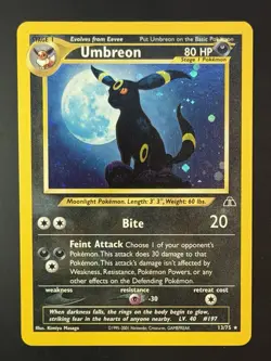 Pokemon TCG Umbreon Neo Discovery Holo Rare Card 13/75 - Image 1