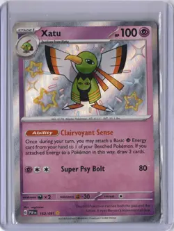 Shiny Xatu 152/091 Paldean Fates Holo Rare Pokemon Trading Card NM - Image 2