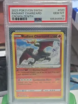 Radiant Charizard Crown Zenith Card 020/159 PSA 10 - Image 1
