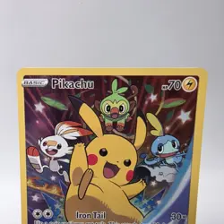Pikachu SWSH020 SWSH: Sword & Shield Black Star Promo Full Art Pokemom Card NM - Image 3