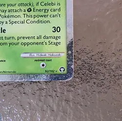 Pokemon TCG Celebi Prime 92/102 Ultra Rare HGSS Triumphant Card 2010 - Image 3