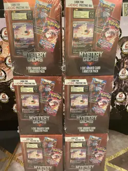 LOT 6🔥🔥Pokemon Mystery Gems 1 CGC Graded Card & 1 Booster Pack 2025 New Sealed - Image 1