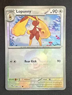 Lopunny 084/131 Prismatic Evolutions Pokemon Card Poke Ball Reverse Holo Nm/Vlp - Image 1