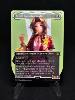 MTG Aerith Gainsborough (Borderless) Final Fantasy 0374 FFVII FF7 NM Regular - Image 1