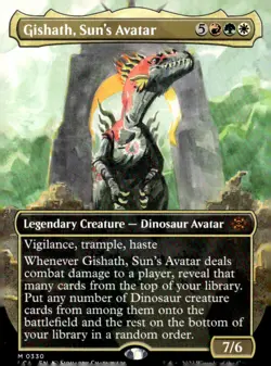 The Lost Caverns of Ixalan #330 Gishath, Sun's Avatar (Borderless) - Image 1