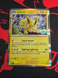 Pokemon TCG Jolteon 135/165 Sv: Scarlet & Violet 151 Holo Rare NM Free Shipping - Image 1