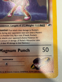Rocket's Hitmonchan 11/132 - Holo Rare - Gym Heroes Pokemon TCG card - Image 4