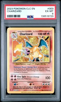 2023 POKEMON CLC-TRADING CARD GAME CLASSIC #003 CHARIZARD PSA 6 - Image 1