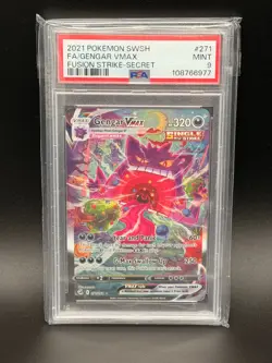 2021 Pokemon Sword & Shield Fusion Strike Gengar VM Full Art #271/264 PSA 9 - Image 1