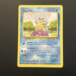 Pokemon TCG Unlimited Base Set Squirtle 63/102 LP - Image 1