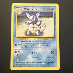 Wartortle Non Holo WOTC Pokemon Card 42/102 Vintage Base Set 1999 - lP - Image 1