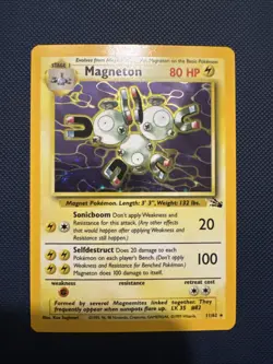 Magneton Holo Fossil Set Unlimited 11/62 Rare Vintage WOTC Pokemon Card - Image 1