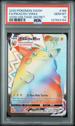 PIKACHU VMAX 188/185 SECRET VIVID VOLTAGE POKEMON PSA 10 - Image 1