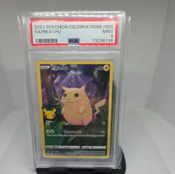 Pokemon Pikachu TCG Holo Rare Card Celebrations 005/025 PSA 9 Mint 2021 25th - Image 1