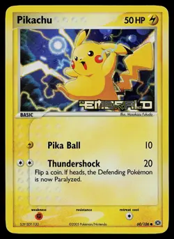 Pokemon Card - Pikachu Emerald 60/106 Common Reverse Holo Stamped - Image 1