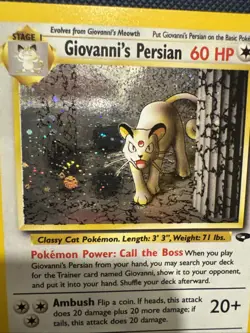 Pokemon TCG Giovanni's Persian 8/132 Gym Challenge Holo Rare Unlimited - Image 3