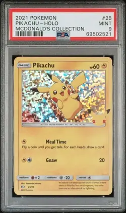 2021 Pokemon Pikachu-holo McDonald’s Promo PSA 9 - Image 1