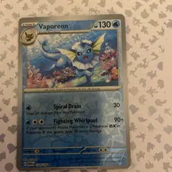 Pokemon Card Vaporeon Scarlet & Violet 151 Reverse Holo Rare 134/165 Near Mint - Image 1