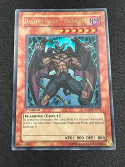 Yu-Gi-Oh! 3x Destiny Hero - Malicious (LP) 1st Edition Playset DP05-EN011 - Image 2