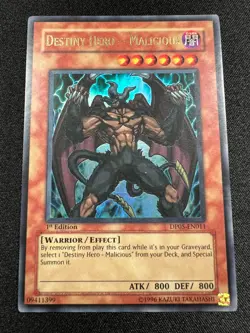 Yu-Gi-Oh! 3x Destiny Hero - Malicious (LP) 1st Edition Playset DP05-EN011 - Image 4