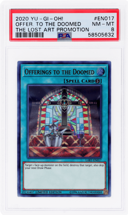 2020 Yu-Gi-Oh! the Lost Art Promotion Offerings To the Doomed #LARTEN017 PSA 8 - Image 1