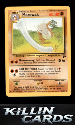 Marowak 052/130 Pokemon Uncommon Base Set 2 Card LP - Image 1