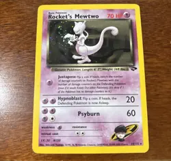 2000 Pokemon Gym Challenge Rocket’s Mewtwo Holo #14 Trading Card - Image 1